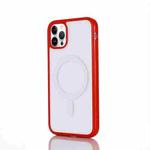 For iPhone 14 Pro Max 2 in 1 Colorful Frame Transparent Magnetic Phone Case (Red)