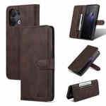 For OPPO Reno8 AZNS Dream II Skin Feel Horizontal Flip Leather Case(Coffee)