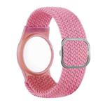 Tracking Locator Nylon Weave Wristband Anti-Lost TPU Case For Apple Airtag(Pink)