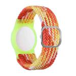 Tracking Locator Nylon Weave Wristband Anti-Lost TPU Case For Apple Airtag(Colorful Orange)