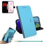 For Galaxy Note 10 Lite / A81 Lmitated Mirror Surface Horizontal Flip Leather Case with Holder & Card Slots & Wallet & Lanyard(Blue)
