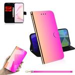 For Galaxy Note 10 Lite / A81 Lmitated Mirror Surface Horizontal Flip Leather Case with Holder & Card Slots & Wallet & Lanyard(Gradient Color)