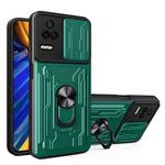 For Xiaomi Poco F4/Redmi K40S Sliding Camshield Card Phone Case(Green)