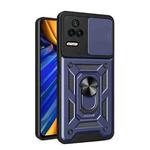 For Xiaomi Poco F4/Redmi K40S Sliding Camera Design TPU + PC Phone Case(Blue)