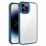 For iPhone 14 Pro 3 in 1 Electroplated Acrylic Phone Case(Royal Blue)