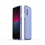 For Sony Xperia 10 Ⅳ Aurora Series Lens Protector + Metal Frame Protective Phone Case(Purple+Silver)