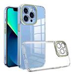 For iPhone 14 TPU + Acrylic Transparent Phone Case with Lens Film (Matcha Green)