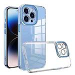 For iPhone 14 Pro Max TPU + Acrylic Transparent Phone Case with Lens Film (Blue)