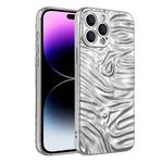 Wave Electroplating TPU Phone Case For iPhone 14 Pro(Matte Silver)