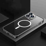 Transparent MagSafe Magnetic Phone Case with Lens Film For iPhone 14 Pro Max(Black)