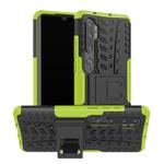 For Xiaomi Mi CC9 Pro Tire Texture Shockproof TPU+PC Protective Case with Holder(Green)