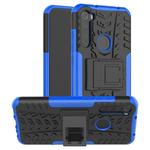 For Xiaomi Redmi Note 8T Tire Texture Shockproof TPU+PC Protective Case with Holder(Blue)