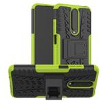 For Xiaomi Redmi K30 Tire Texture Shockproof TPU+PC Protective Case with Holder(Green)