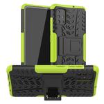 For Galaxy A51 Tire Texture Shockproof TPU+PC Protective Case with Holder(Green)