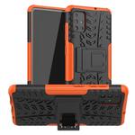 For Galaxy A51 Tire Texture Shockproof TPU+PC Protective Case with Holder(Orange)