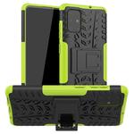 For Galaxy A71 Tire Texture Shockproof TPU+PC Protective Case with Holder(Green)