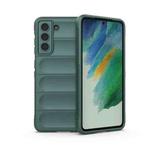 For Samsung Galaxy S21 FE Magic Shield TPU + Flannel Phone Case(Dark Green)