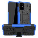 For Galaxy S20+ Tire Texture Shockproof TPU+PC Protective Case with Holder(Blue)