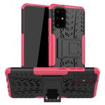 For Galaxy S20+ Tire Texture Shockproof TPU+PC Protective Case with Holder(Rose Red)