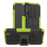For Galaxy A01 Tire Texture Shockproof TPU+PC Protective Case with Holder(Green)