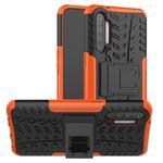 For OPPO Realme XT Tire Texture Shockproof TPU+PC Protective Case with Holder(Orange)