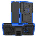 For Huawei Y9 Prime Tire Texture Shockproof TPU+PC Protective Case with Holder(Blue)
