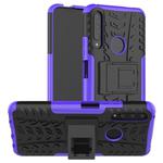 For Huawei Y9 Prime Tire Texture Shockproof TPU+PC Protective Case with Holder(Purple)