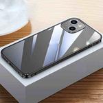 For iPhone 14 Metal Frame HD Transparent Phone Case (Black)