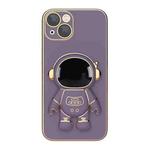 For iPhone 13 mini Plating Astronaut Holder Phone Case (Lavender Purple)