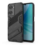 For OPPO A57 4G Global Punk Armor 2 in 1 PC + TPU Shockproof Phone Case with Invisible Holder(Black)