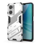 For OPPO A57 4G Global Punk Armor 2 in 1 PC + TPU Shockproof Phone Case with Invisible Holder(White)