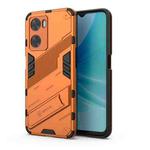 For OPPO A57 4G Global Punk Armor 2 in 1 PC + TPU Shockproof Phone Case with Invisible Holder(Orange)