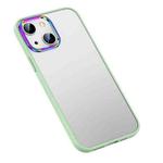 For iPhone 14 Plus Colorful Metal Lens Ring Matte PC + TPU Phone Case (Green)