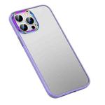 For iPhone 14 Pro Colorful Metal Lens Ring Matte PC + TPU Phone Case(Purple)