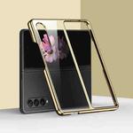 For Samsung Galaxy Z Fold4 5G Electroplating PC Shockproof Phone Case(Gold)