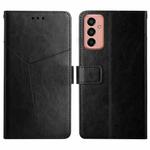 For Samsung Galaxy M13 HT01 Y-shaped Pattern Flip Leather Phone Case(Black)