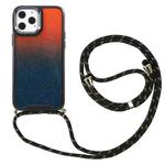Lanyard Gradient Phone Case For iPhone 13(Blue Orange)