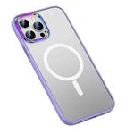 For iPhone 14 Pro Max MagSafe Colorful Metal Lens Ring Matte PC + TPU Phone Case (Purple)