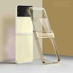 For Samsung Galaxy Z Filp4 Electroplating PC Full Coverage Shockproof Phone Case(Gold)