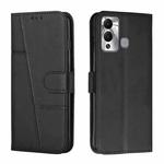 For Infinix Hot 12 Play Stitching Calf Texture Buckle Leather Phone Case(Black)