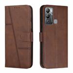 For Infinix Hot 12i Stitching Calf Texture Buckle Leather Phone Case(Brown)