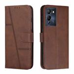 For Infinix Note 12 G96 Stitching Calf Texture Buckle Leather Phone Case(Brown)