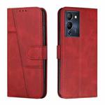 For Infinix Note 12 G96 Stitching Calf Texture Buckle Leather Phone Case(Red)