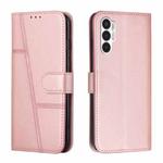 For Tecno Pova 3 Stitching Calf Texture Buckle Leather Phone Case(Pink)