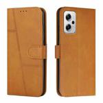 For Xiaomi Redmi Note 11T Pro / Pro+ 5G Stitching Calf Texture Buckle Leather Phone Case(Yellow)