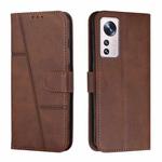 For Xiaomi 12 Lite Stitching Calf Texture Buckle Leather Phone Case(Brown)