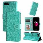 Embossed Sunflower Leather Phone Case For iPhone 7 Plus / 8 Plus(Green)