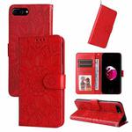 Embossed Sunflower Leather Phone Case For iPhone 7 Plus / 8 Plus(Red)