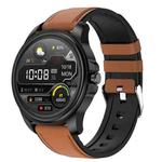E89 1.32 Inch Screen Leather Strap Smart Health Watch Supports ECG Function, AI Medical Diagnosis, Body Temperature Monitoring(Brown)