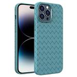 For iPhone 14 Pro BV Woven All-inclusive Phone Case(Light Blue)